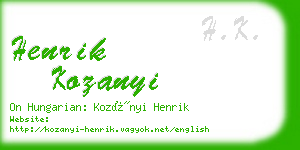 henrik kozanyi business card